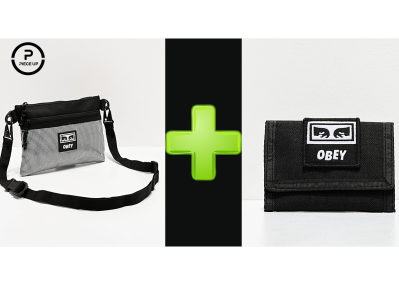 Obey Black Shoulder Bag + Wallet